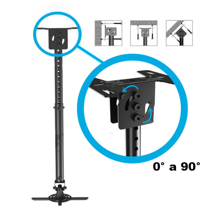 Soporte de techo ideal para esquinas para proyectores de video