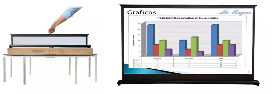 Telon de proyeccion portable de piso para vidoebeam