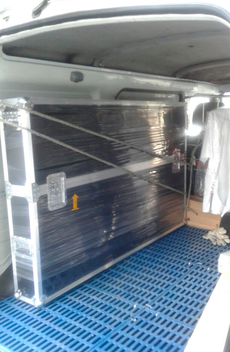 Transporte de pantallas para tv delicado flight case