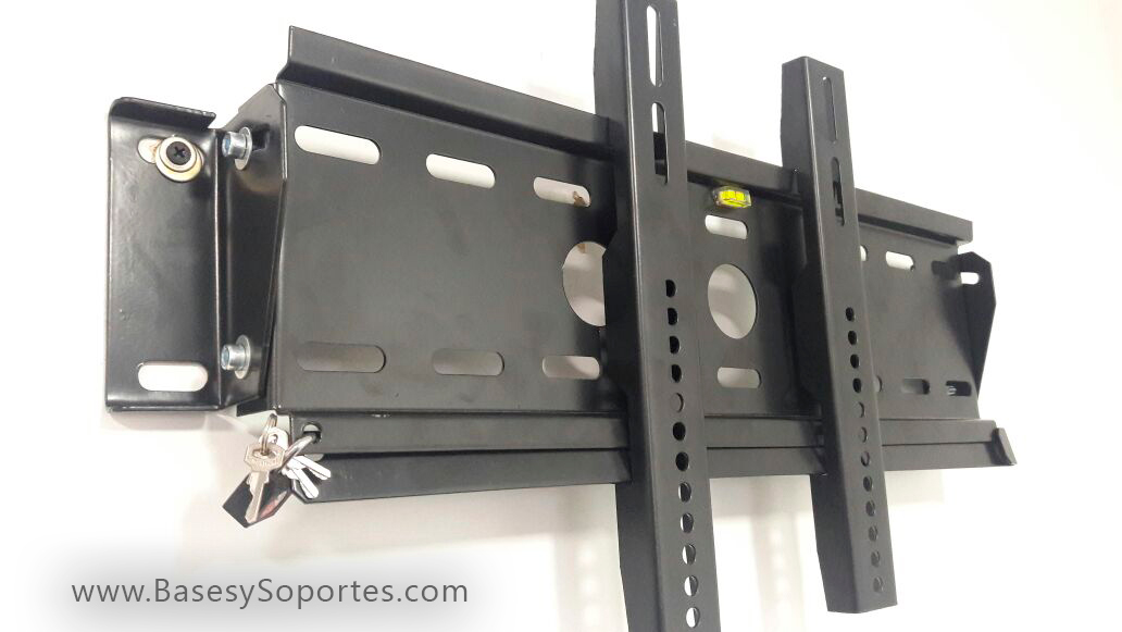 Soporte de pared Inclinable Antirrobo para TV con candado de Seguridad