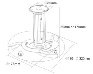 Plano base de techo videoproyector