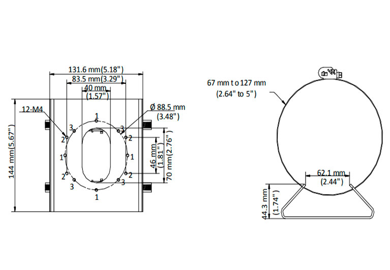 Base camara seguridad DS-1275ZJ-S-SUS