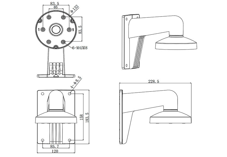 Base camaras de seguridad Hikvision ds1269z