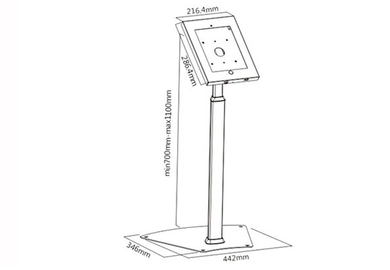 Soporte pedestal sobreponer para ipad