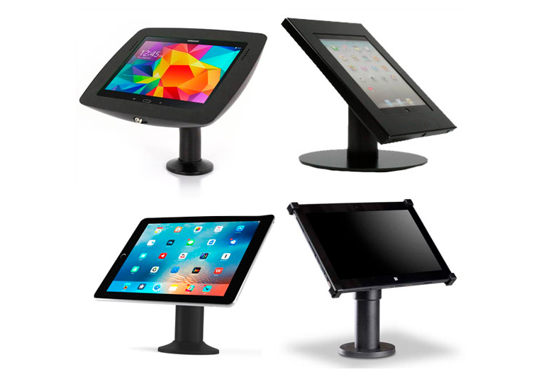 Soporte de mesa para tablet con llaves y candado