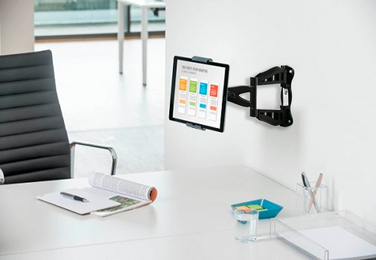 Base de pared con cajetilla para tablet