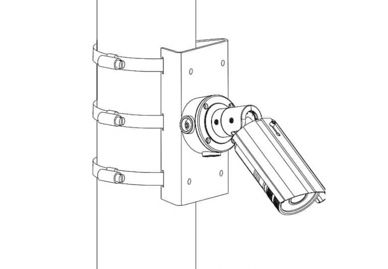 Camara de seguridad en poste